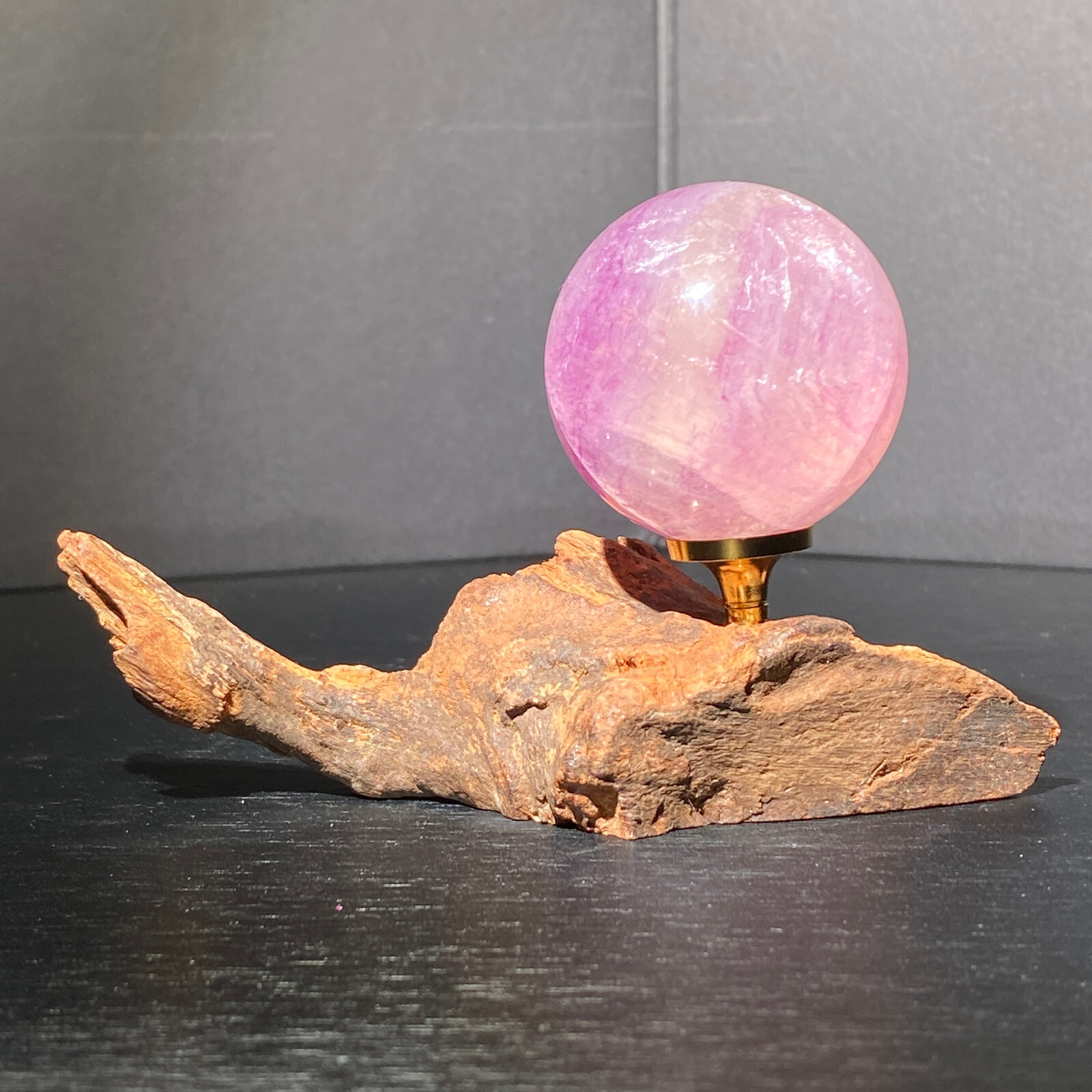 162g Natural Fluorite Ball Colorful Quartz Crystal Gemstone for Healing with Display Stand