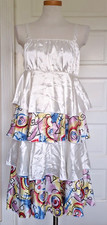 NWT NEW Young Versace XL Kids Girls silk Tiered Party Dress Eighties retro