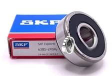 SKF 6301 2RSH DEEP GROOVE BALL BEARING, RUBBER SEALED 12x37x12mm