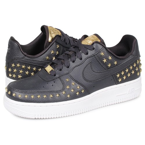 Nike Air Force 1 07 XX GOLD Studded Stars Black White AR0639 001 Women 6.5 Shoes - Picture 1 of 12