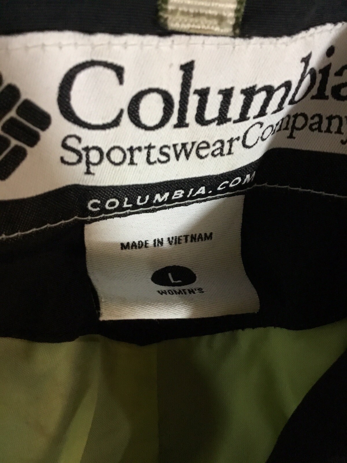 Columbia Womens Size Large Solid Black Green Line… - image 11