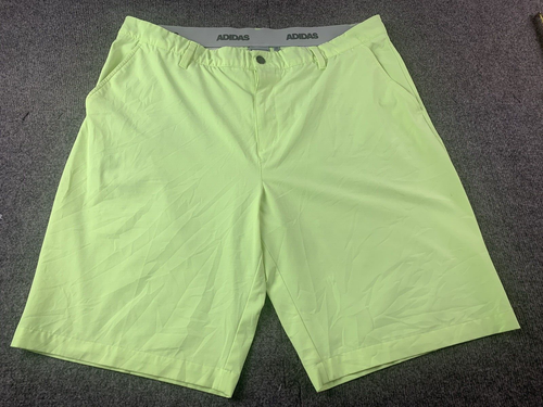 Adidas Mens Flat Front Golf 10" Shorts Size 40 Neon Green