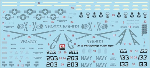 CtA Models 013 1/48 Decal Superbugs of Jolly Rogers F/A-18E, VFA-103, 2 Markings - Picture 3 of 12