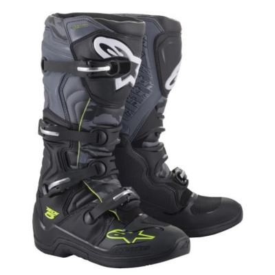 Alpinestars Adult's Tech 5 Motorcycle Boots Black/Cool Grey/Yellow Fluo Size 16