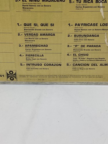 SONORA MATANCERA ALL-STARS TROPICAL CONCERT (ORFEON MEXI 3x VINYL LP SET ) VG+ - Picture 8 of 17