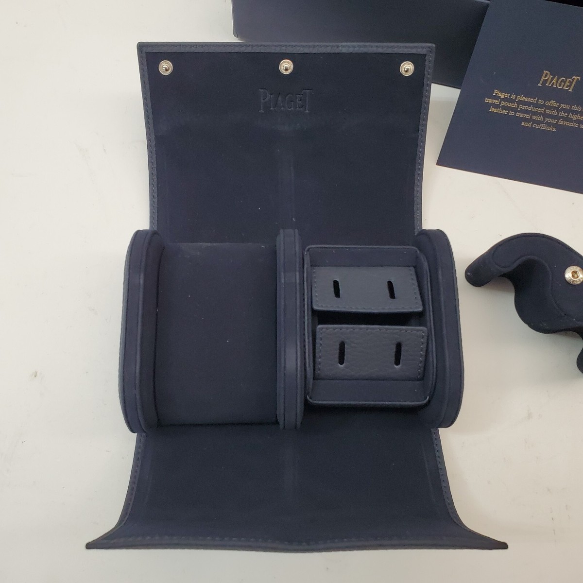 PIAGET Men's Watch Cufflinks Case Travel Pouch w/ Box Navy Blue | eBay