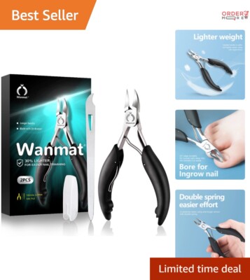 Super Sharp Ingrown Toenail Clippers with Updated Non-Slip Handle for Seniors