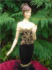 14" Black & Gold Lady Figurines Stunning by Leonardo Collection Ideal Gift Rare