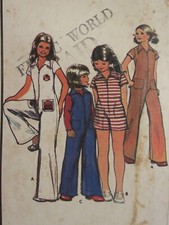 Sweet VTG 76 McCALLS 4983 Girls Zip-front Jumpsuit in 2 lengths PATTERN 10