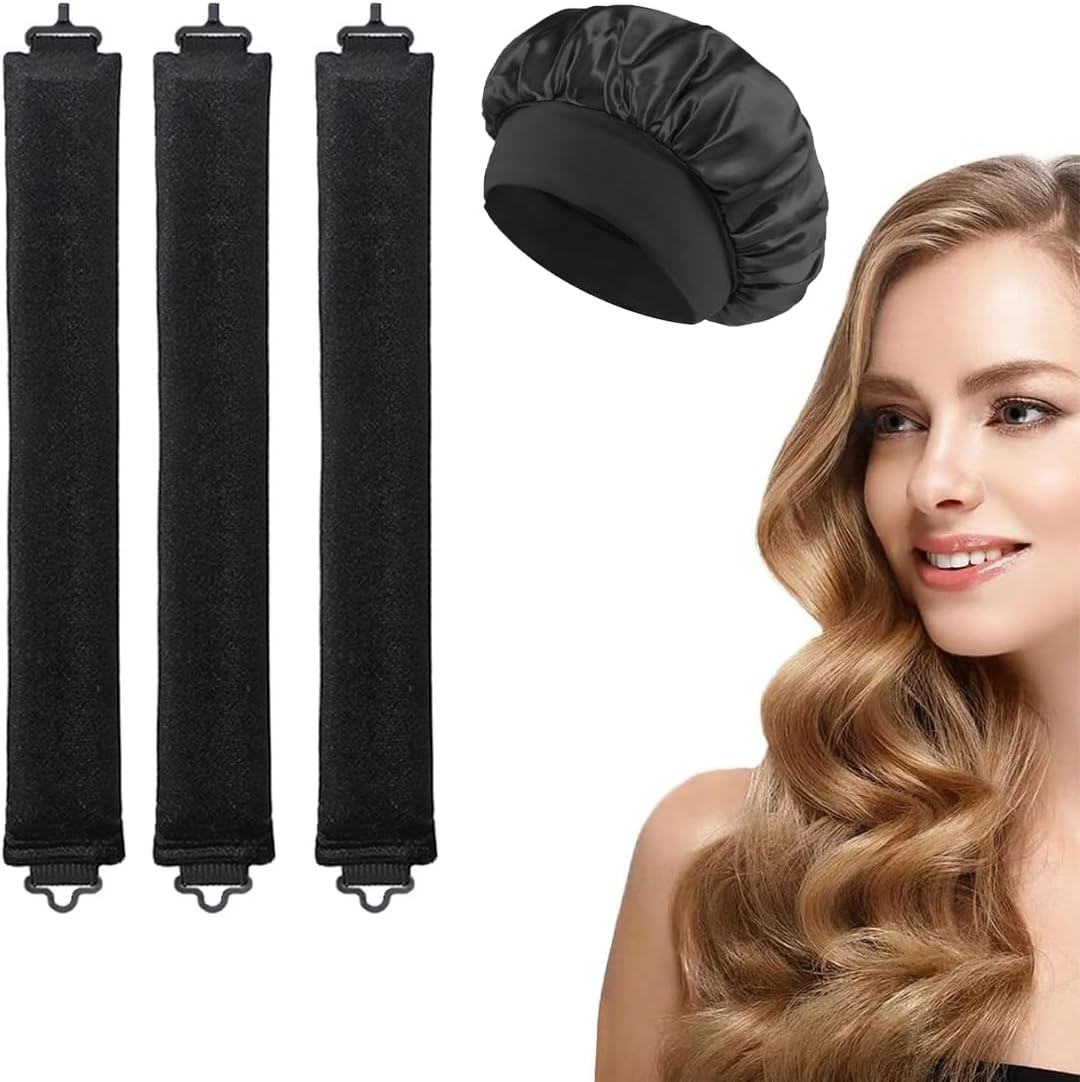 3 Pcs Heatless Hair Curler, Una Cuffia per Capelli - Arricciacapelli Durante La 