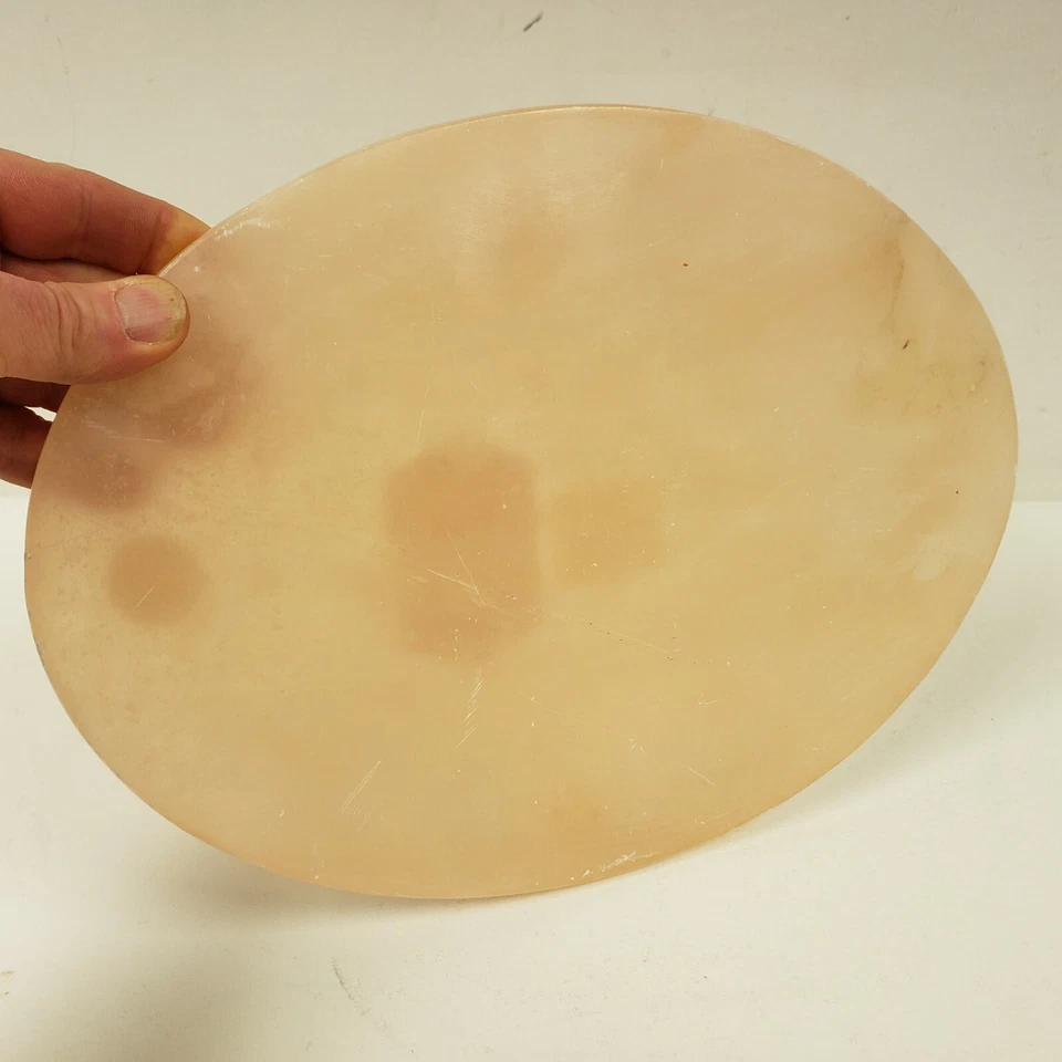 Tábua de servir alabastro genuína rosa blush por Thirstystone 12" x 9" oval - Imagem 2 de 4