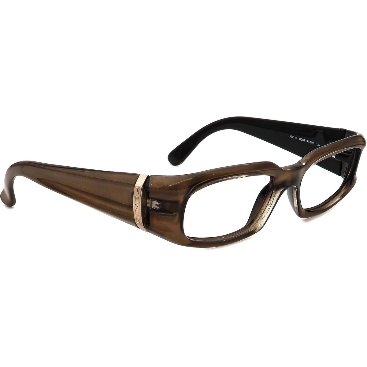 Fendi Sunglasses Frame Only Light Bronze Rectangular Italy 