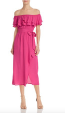 Show Me Your Mumu Womens Rosie Crepe Off Shoulder A Line Dress Pink Size Medium