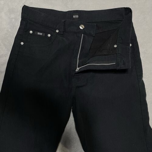 Jeans uomo Hugo Boss 32W x 32 nero Arkansas pantaloni jeans velluto a coste - Foto 3 di 14