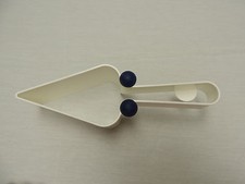 Vintage Tupperware White & Blue Piece Of Cake Pie Server Slicer EUC 