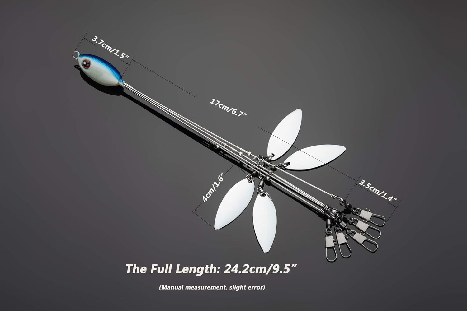 BLISSWILL Alabama Umbrella Rig Fishing Lures Set 5 Arms A-Rig Kit 3 Pack  - Image 2