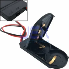 Twin/2X/Two CR2032 Button Battery Holder Case Box 6V With Power Switch & Wire