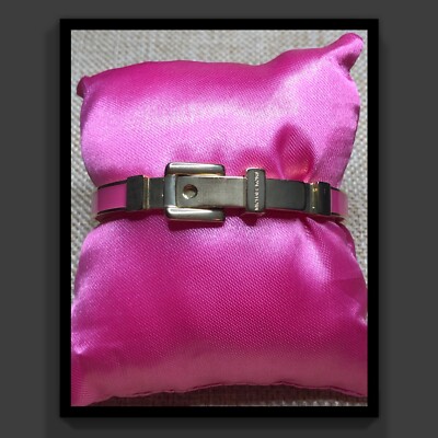 Michael Kors Pink Enamel and Gold Buckle Design Bracelet MICHAEL KORS BANGLE BRACELET NEON PINK ENAMEL AND GOLD TONE  main image 3