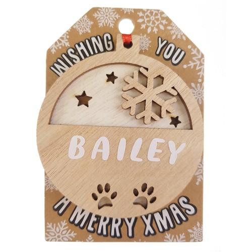Personalised Wooden Name Hanging Christmas Tree Bauble Decoration Xmas Gift - Picture 11 of 201