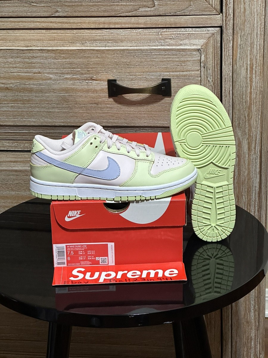 lime ice dunks on feet