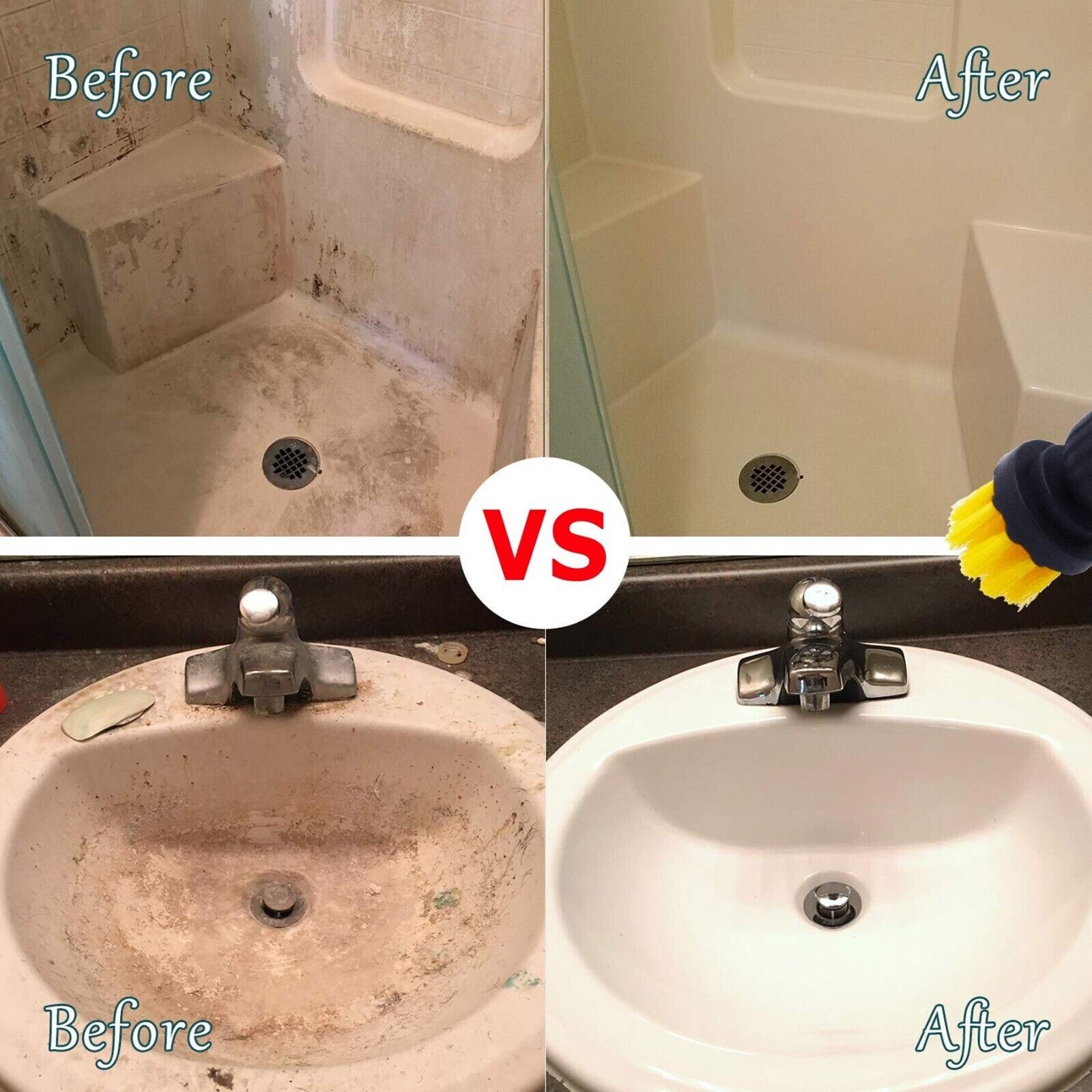 5X Drill Brush Set Power Scrubber Drill Attachments Carpet Tile Grout Cleanings