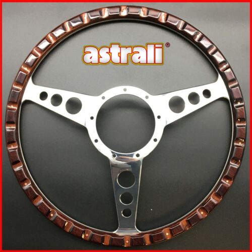 15" Dished Classic Car Wood Rim alloy spoked Steering Wheel Suits Moto-Lita Hub - Picture 4 of 8