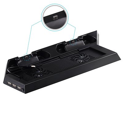 プレイステーション4 PS4 Vertical Stand w/ Cooling Fan Charger Multi functional