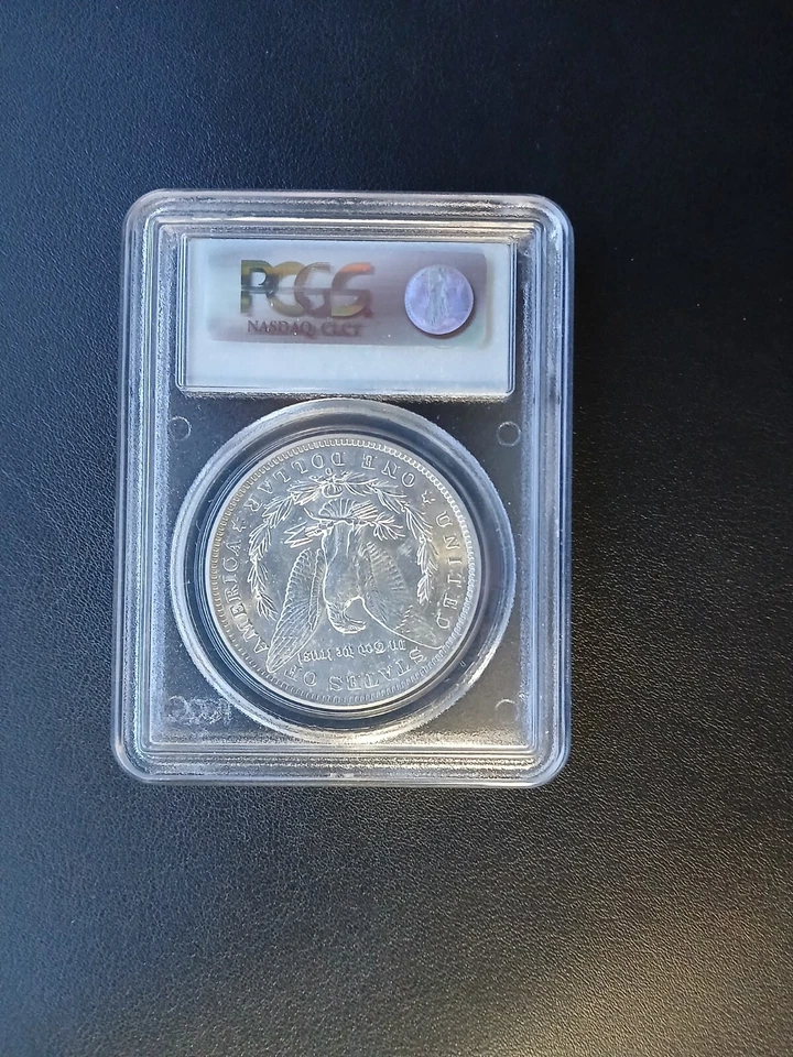 1885-O Morgan Silver Dollar OBVERSE STRUCK THRU PCGS MS 63 Pictures included - Image 2 of 4