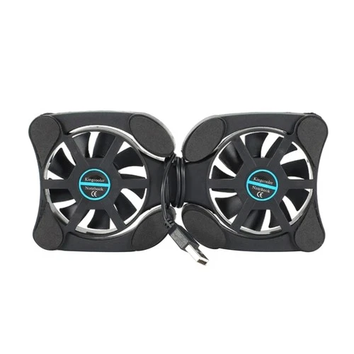 Slim Laptop Cooling Pad Dual Silent Fans Adjustable Foldable Arms USB Powered