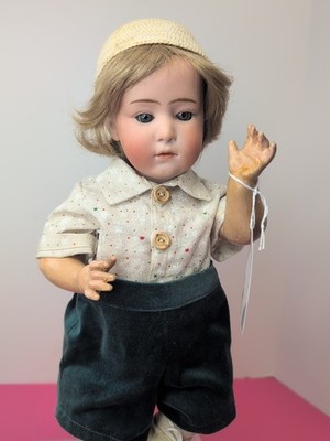 14  Antique Germany Bisque Doll Heubach 7247 7 Pouty Baby Compo BL Sleep Eyes ME