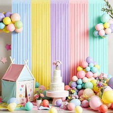 Pastel Backdrop Curtains 10 feet x 7 feet, 5 panels Photography Background NOB