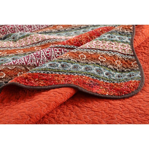 NEWLAKE Striped Classical Cotton 3-Piece Patchwork Bedspread Quilt Sets, King... - Picture 6 of 7