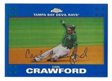 2007 Topps Chrome Blue Refractor #085 Carl Crawford Tampa Bay Devil Rays BV$8