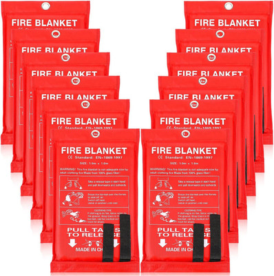 12 Pack Fire Blanket 39''x39'' - Emergency Safety Suppression for Home & Travel