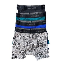 Hanes Boxer Briefs Boys Medium Multicolor 4-Pack Cotton Tagless Comfort Flex