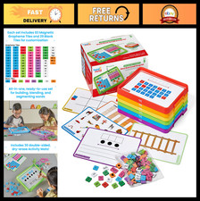 Phonics Word Work Set - Magnetic Letter Tiles Trays for Kindergarten, Phonemic