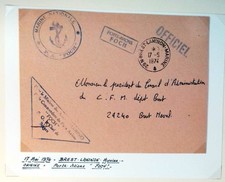 PORTE AVIONS  FOCH  FRANCE CACHET NAVAL OBLITERATION POSTE ENVELOPPE 14A