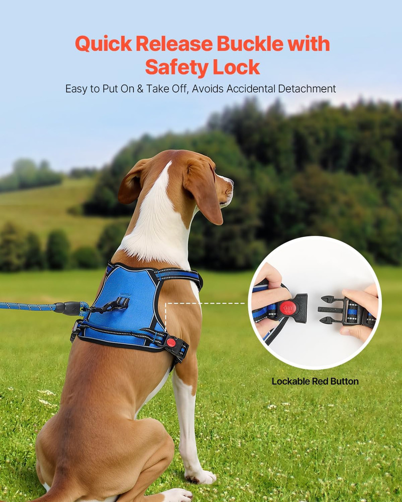 Dog Harness for Large Dogs, No Pull Adjustable Dog Vest Pet Harness, with 5Ft Le