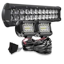 DOT 5D 12INCH 72W LED Light Bar 4Inch 60W LED Cube Pods with Wiring Kit Combo...