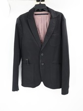 Diesel Sport Coat Mens Large Cotton black zip patch pockets casual blazer jacket