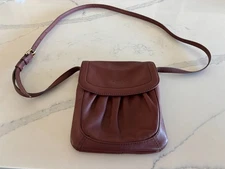 American Leather Co Birch Slim Leather Crossbody  - Color - Cordovan