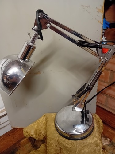 Chromoptik Winkel Poise Schreibtischlampe, alle funktionieren - Bild 2 von 6