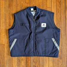 Vintage 80s United Express Airlines Vest Crew Employee Staff Unitog USA Mens XL