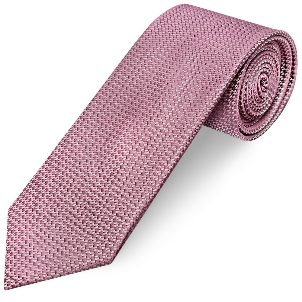 Mens Dusty Pink Textured Classic Tie Wedding Christening Formal Prom Regular Tie