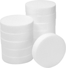 White round Floral Foam Circles - 12-Pack, 4 X 4 X 1 in - Foam Blocks for Crafts