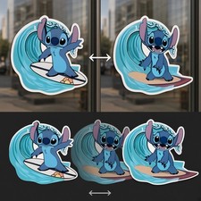 Lilo Stitch Stitch Surfing 3D Lenticular Sticker Motion Decal Waterproof