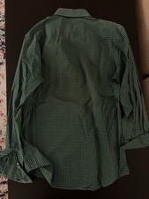 Lacoste Men s 40 Green Black Check Button-Up ...