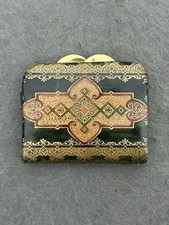 1940s 1950s Florentine Gold Embossed Green Italian Genuine Leather Coin Purse