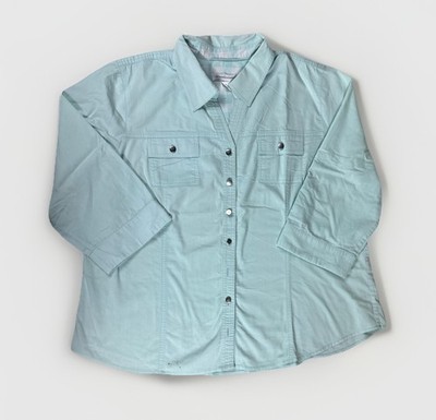 Christopher & Banks Women's Button Up Blue Blouse Size XL