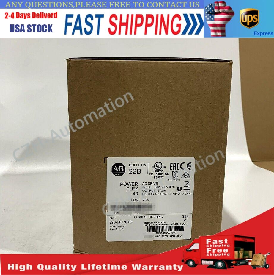 Allen Bradley 22B-D017N104 PowerFlex 40 7.5kW 10HP AC Drive NEW US Free Tax